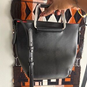 Witchery Black Shoulder Bag with Silver Handles